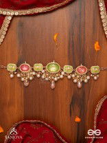 MRINALIKA - LOTUS PETAL - GRACEFUL ENAMELLED HANDCRAFTED KUNDAN NECKLACE WITH SOFT PASTEL GEMSTONES