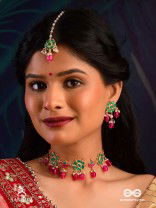 ANURAGA - LOVE’S EMBRACE - HERITAGE-INSPIRED KUNDAN POLKI MAANGTIKA WITH DAINTY BEADED DROPS