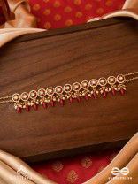 RUDRARAGA - MELODY OF RED - INTRICATE KUNDAN CHOKER WITH RUBY BEADS AND GOLDEN DETAILS