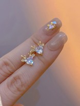 LUMINOUS FAWN - DAINTY HEART GEM DEER STUDS