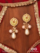 TANVIKA - DELICATE BEAUTY- DELICATE ENAMELLED EARRINGS WITH PEARLS AND BEADS