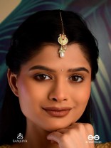 TANVIKA - DELICATE BEAUTY- DELICATE ENAMELLED MAANGTIKA WITH PEARLS AND BEADS