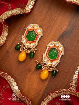 PITAMBRINI - ADORNED IN YELLOW- KUNDAN HANDCRAFTED EARRINGS WITH PEARLS AND BEADS