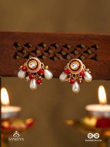 VARSHA - PEARL RAIN- MINIMAL STRINGED KUNDAN EARRINGS WITH LUSTROUS PEARL DROPLETS