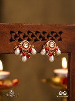 VARSHA - PEARL RAIN- MINIMAL STRINGED KUNDAN EARRINGS WITH LUSTROUS PEARL DROPLETS