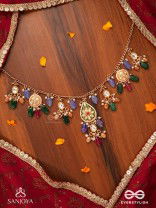 RANGKUSUMA - BLOOM OF COLORS- VIBRANT KUNDAN NECKLACE WITH BEADS, PEARLS AND ENAMELLING