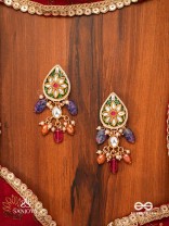 RANGKUSUMA - BLOOM OF COLORS- VIBRANT KUNDAN EARRINGS WITH BEADS, PEARLS AND ENAMELLING