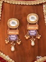 VASUNDHARA - EARTHLY BEAUTY- EARTH-TONED GEMSTONE EARRINGS WITH BEADS, KUNDAN AND PEARLS