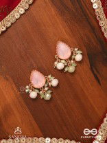 PRAKRITI - NATURE’S TOUCH- PEACH TEARDROP EARRINGS WITH PASTEL GEMSTONES AND BEADS
