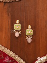 MRIDULPADMA - GENTLE LOTUS- DELICATE KUNDAN EARRINGS WITH FLORAL MOTIFS, BEADS AND PEARLS