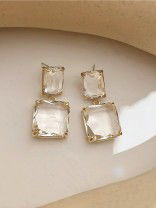 GOLDEN ICE - LUXURIOUS CLEAR STONE EARRINGS