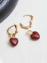 HEARTLINK DROPS-  DAINTY GOLD TONE EARRINGS