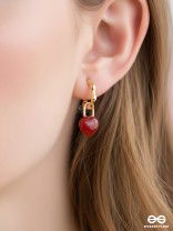 HEARTLINK DROPS-  DAINTY GOLD TONE EARRINGS