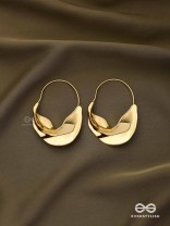 SUNLIT CURVE- ABSTRACT GOLD EARRINGS