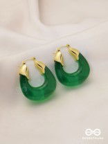 EMERALD EMBRACE-  TRANSLUCENT GREEN HOOPS