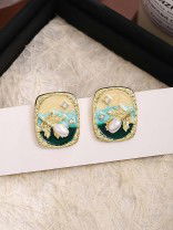 NATURE GLOW- ENAMEL DRENCHED FLORAL DROPS EARRINGS
