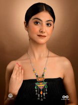 MIRAGE MUSE - OXIDISED ENAMELLED STATEMENT NECKLACE