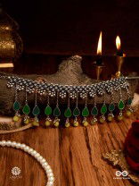 FOLK FUSION - FESTIVE ENAMELLED OXIDISED NECKLACE