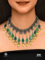 FOLK FUSION - FESTIVE ENAMELLED OXIDISED NECKLACE