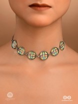 DREAM PETALS - PASTEL ENAMELLED OXIDISED CHOKER