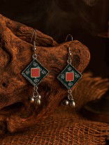 KITE POP - GEOMETRIC OXIDISED EARRING