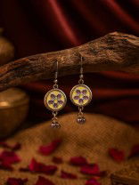 DAISY BELLS - ENAMELLED FLORAL OXIDISED EARRING