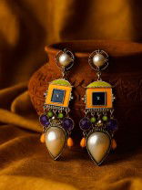 SUNBURST DROP - TEARDROP ENAMELLED EARRING