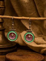 CANDY SWIRL - CIRCULAR ENAMELLED OXIDISED EARRING