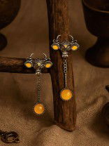 DIVINE GRAZE - OXIDISED NANDI EARRINGS