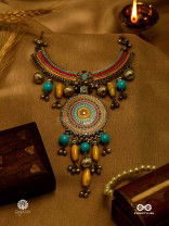 SUNBURST DREAM - ENAMELLED TRIBAL NECKLACE