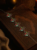 PASTEL WHIM - ENAMELLED GEOMETRIC OXIDISED CHOKER