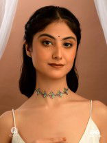 PASTEL WHIM - ENAMELLED GEOMETRIC OXIDISED CHOKER