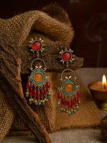 SUNBURST GYPSY - BOHO STATEMENT OXIDISED EARRING