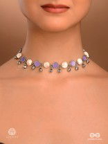 LAVENDER LINK - OXIDISED CHAIN NECKLACE