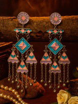 PASTEL PARADE - GEOMETRIC ENAMELLED DANGLE EARRING