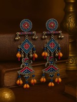 RANGRITI- MULTICOLOURED OXIDISED EARRING