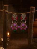MANDALA BLOOM - ARTISTIC FOLK OXIDISED EARRING
