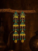 LIME LOOP - TRIANGLE ENAMEL EARRINGS