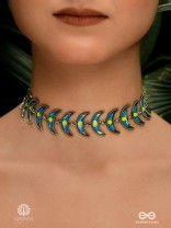 INDIGO TRAIL - TRIBAL-STYLE ENAMEL CHOKER