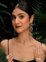 CHIRPY BEATS - QUIRKY ENAMELLED OXIDISED EARRINGS