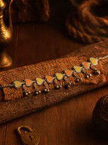 SUNBURST CHARM - ENAMELLED OXIDISED CHARM NECKLACE