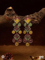 FOLK FLAIR – VIBRANT TRIBAL LONG EARRING