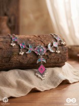 SCARLET CHARM - DAINTY HOOPS WITH A DEEP RED HEART