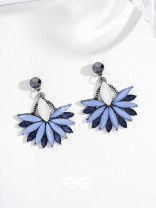 Flower Power Scintillating Blue Earrings
