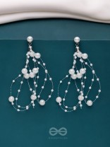 Precious Pearls of Snow Dangling Earrings