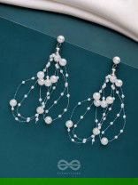 Precious Pearls of Snow Dangling Earrings