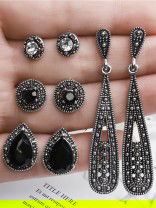 Delightful Dark Set of 4 Stud Earrings