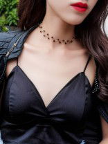 The Showstopper Black and Gold Elegant Dainty Beaded Choker