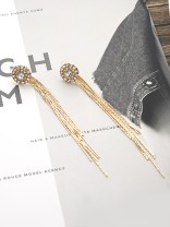 The Charm of a Perfectionist Stone studded danglers- Golden