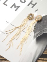 The Charm of a Perfectionist Stone studded danglers- Golden